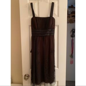 Kathy Roberts Brown and Black Midi Dress Size 8